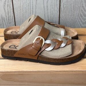 Earth Alyce Women’s 5 Sandals Medium Natural Cork Cushioned Casual Comfort New